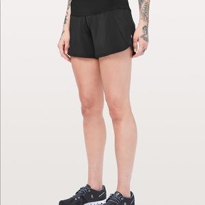 Black lululemon run times 4” shorts. Size 8.